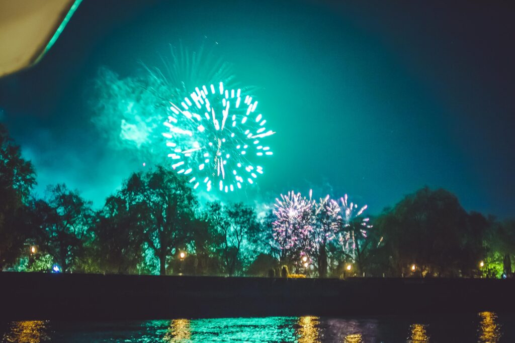 Guests enjoying the Thames Bonfire Night Cruise in London