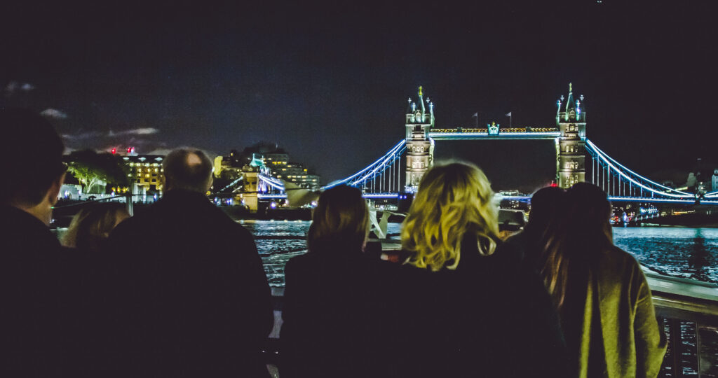 Outside viewing deck on the Thames Bonfire Night Cruise